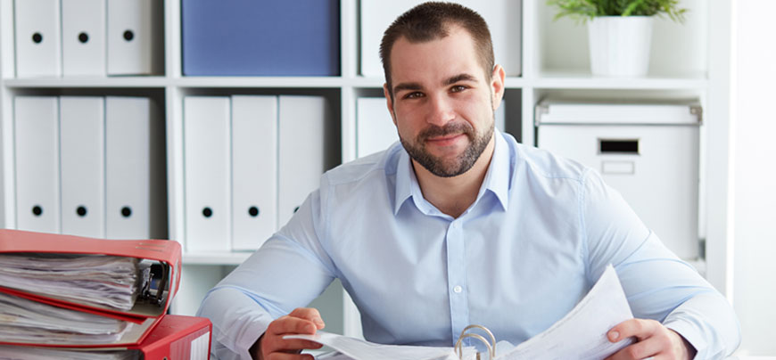 Man with paperwork