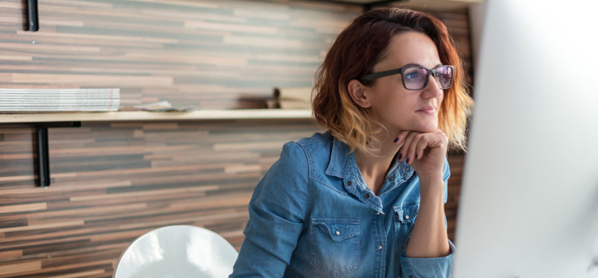 Small business owner working online