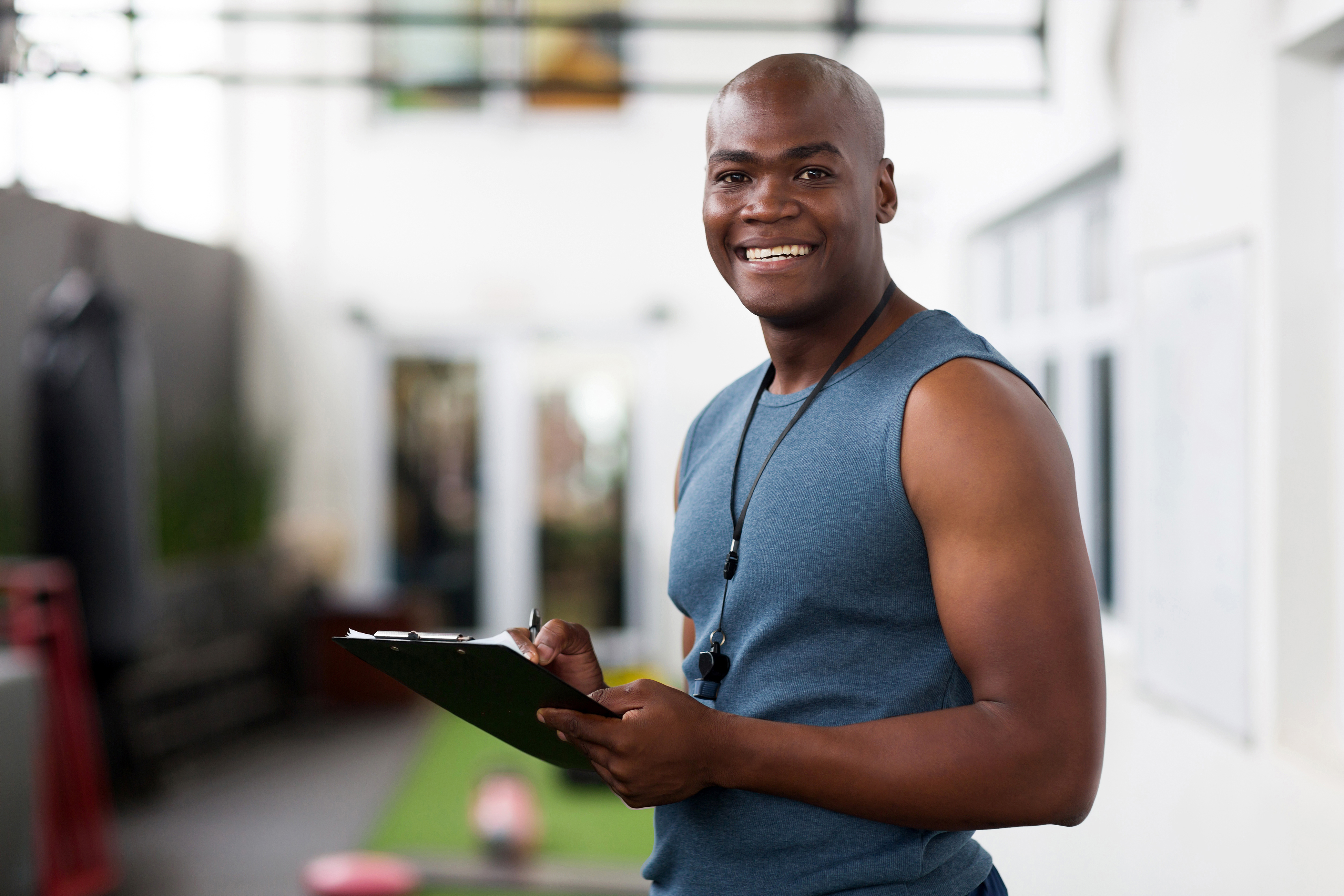 Personal trainer smiling