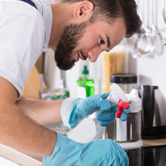 Man cleaning