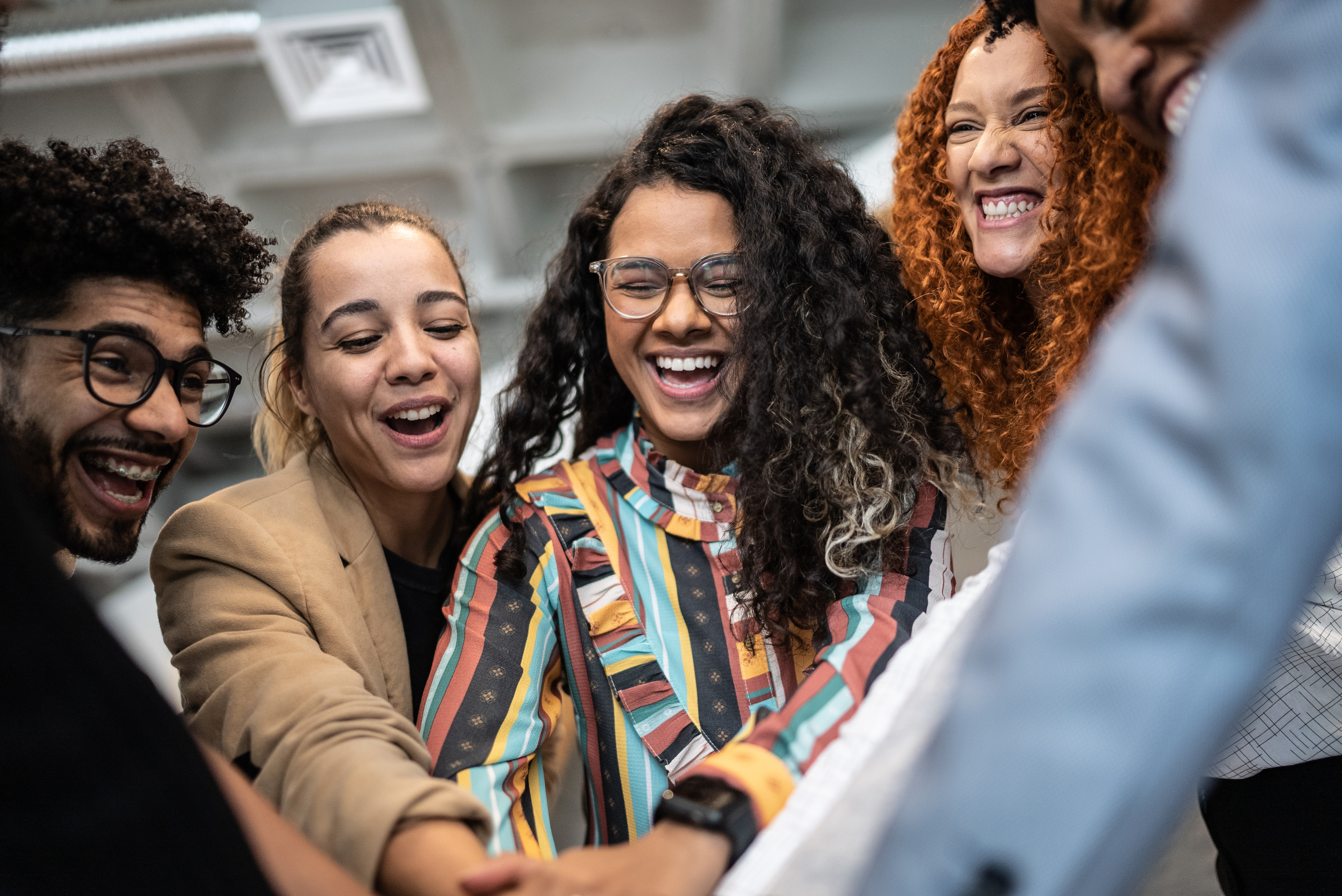 Group of people laughing
