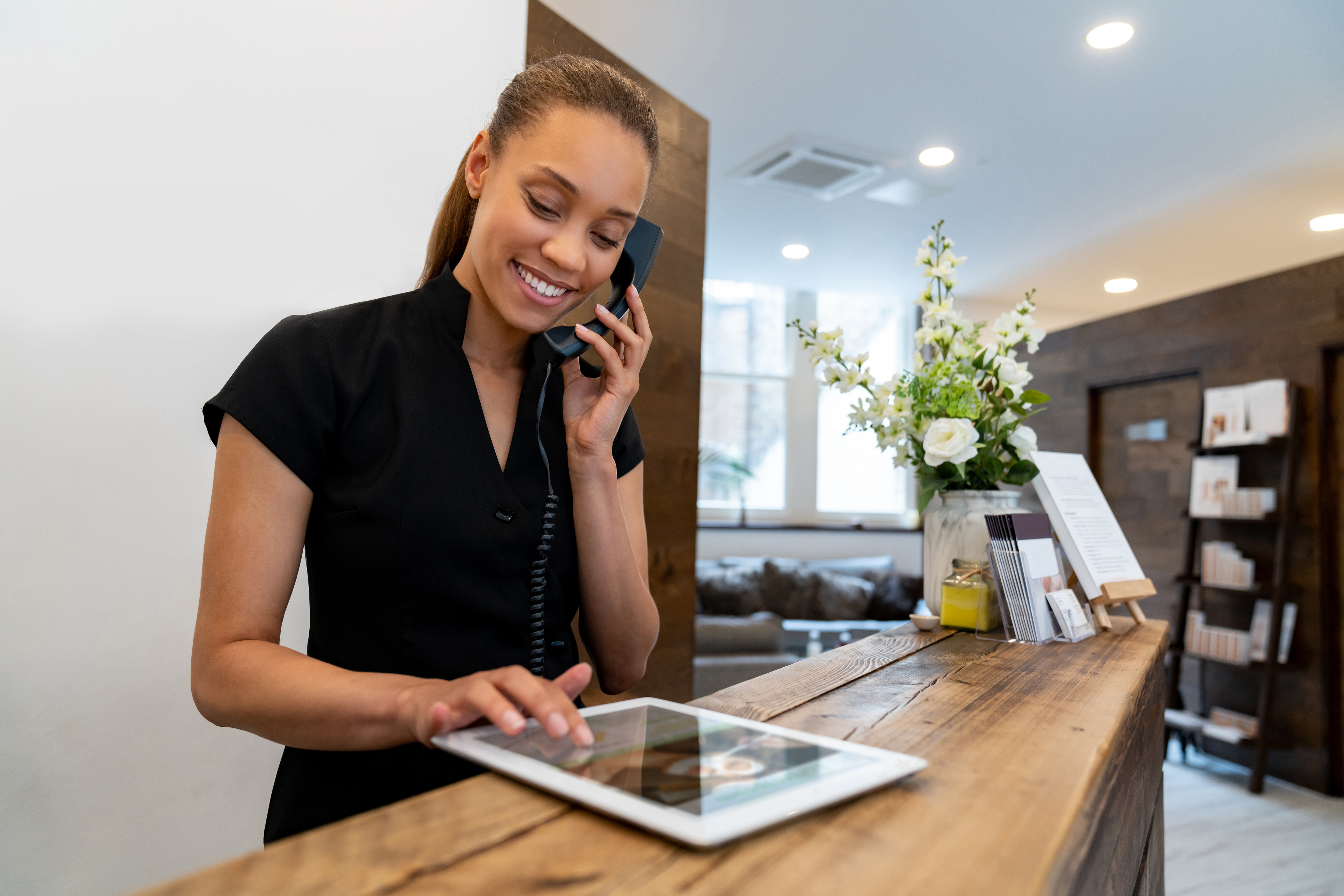 Woman talking on the phone