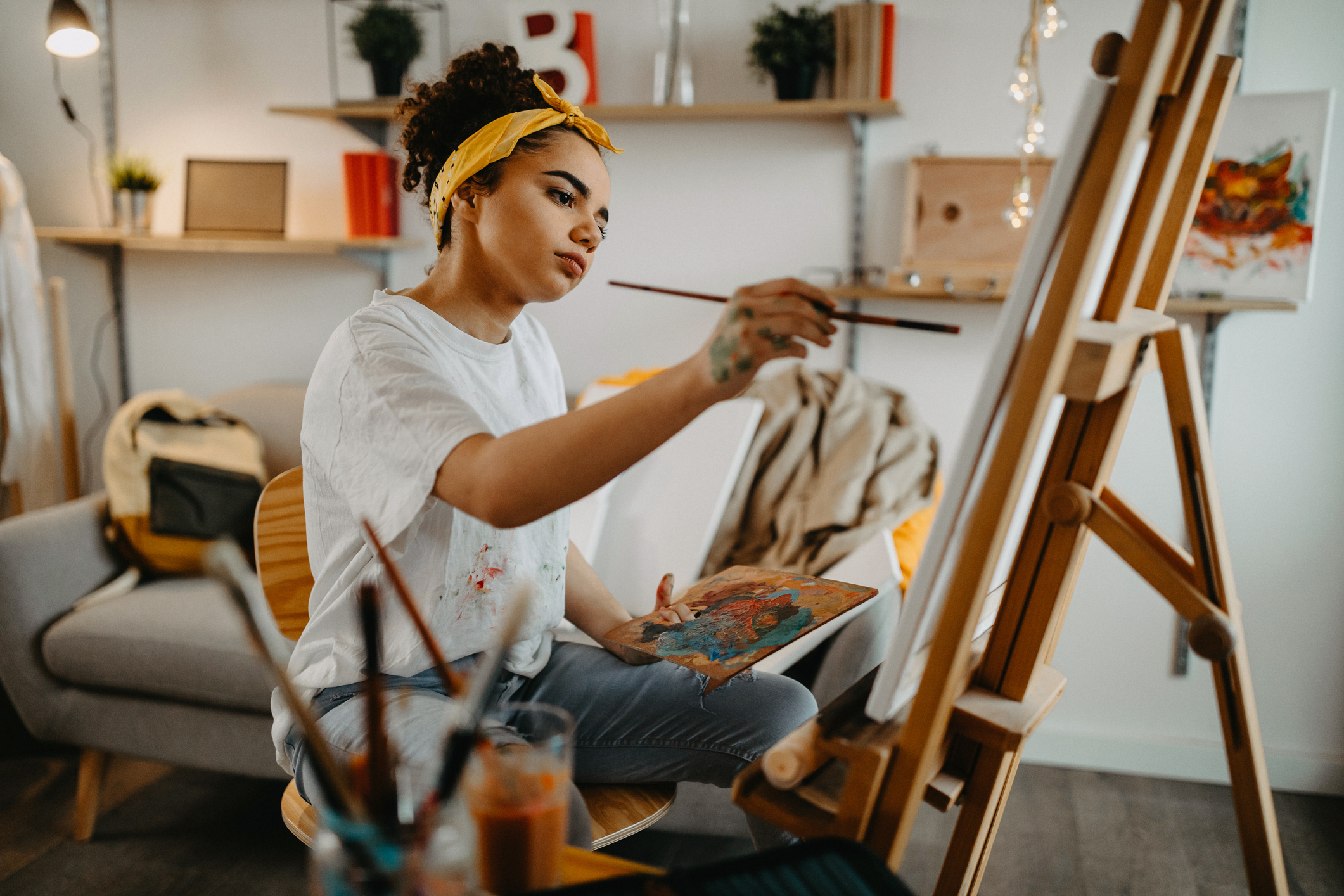 Woman painting 
