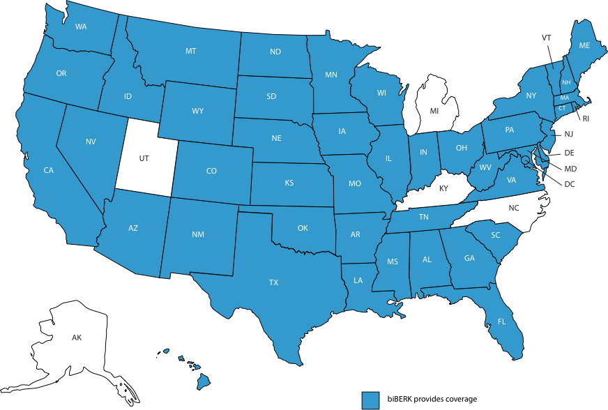 Commercial Auto Coverage Map