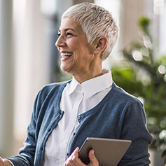 Business woman smiling