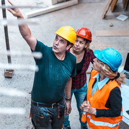 Construction workers on site